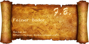 Feiner Bodor névjegykártya